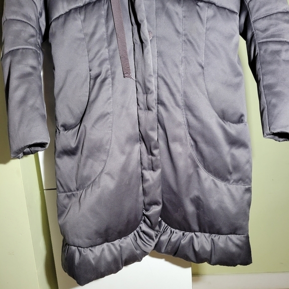 ELIE Tahari down puffer funnel neck coat parka jacket gray XS small - Picture 3 of 16
